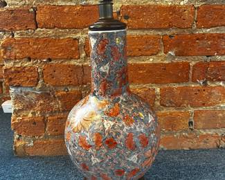 Chinese Style Crackle Glazed Bottle Vase Mounted as Lamp
