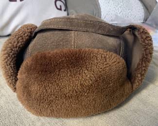 Vintage shearling Lamb military hat
