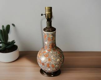 Chinese Style Crackle Bottle Vase mounted as a Lamp