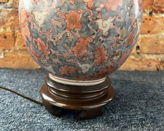 Chinese Style Crackle Glazed Bottle Vase Mounted as Lamp