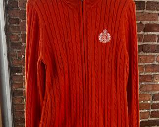 Lauren Active Ralph Lauren Orange Cable knit Cardigan