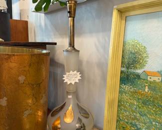 MCM Lamp Gold Silver Accents