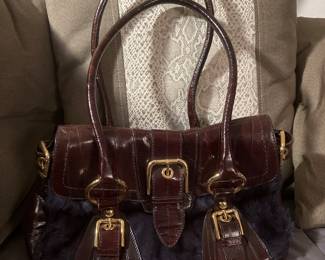 Dolce & Gabbana Fur and Eel Leather Bag