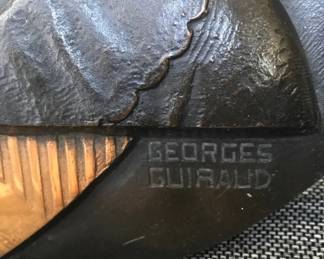 Art Deco Original Plaque y Georges Guiraud commemorating Victory Alsace France  1950'