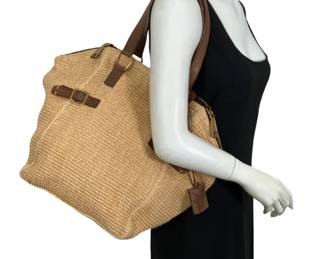 Yves Saint Laurent Raffia Downtown Straw Tote Bag