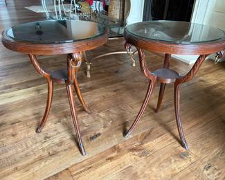 (2) Vintage Art Nouveau side tables