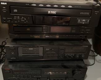 RCA 5 disc changer
Yamaha cassette player
NEC CD player
