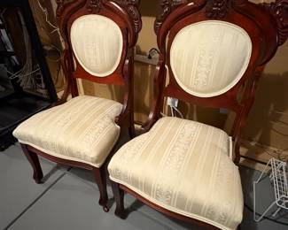 (2) Victorian parlor chairs