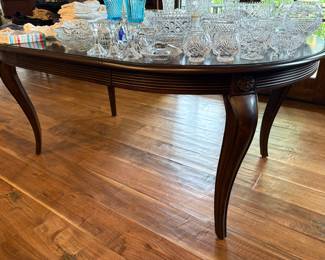 Oval wood dining table