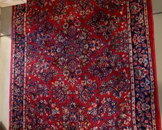 Floral red rug