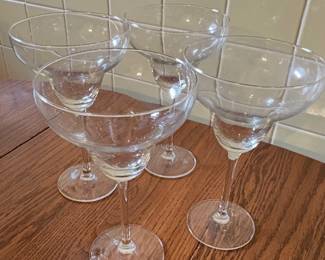 Vintage Princess House Heritage Crystal Margarita Glasses.