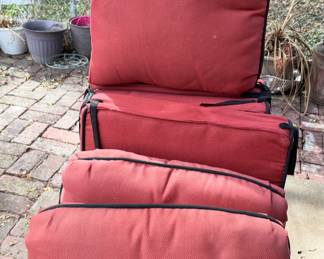 A set of outdoor chaise lounge cushions