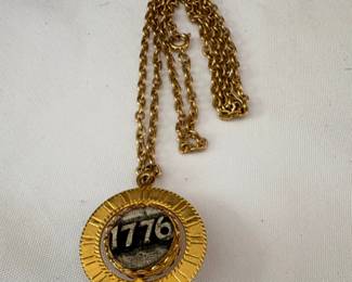 Vintage Spinner Necklace 1776 Liberty Bell Americana