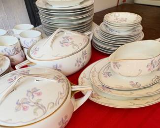 Bohemia China Works Czechoslovakia Orchid Iris 6p serving of 12
