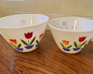 Vintage Tulips Fire King Ovenware 