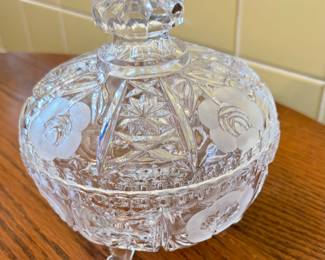 Cut Crystal Bowl with lid 