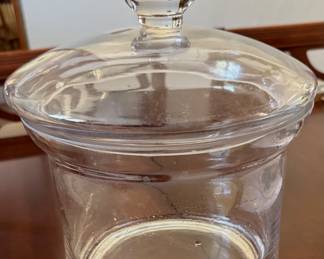 Vintage Hand Blown Glass Large Canister