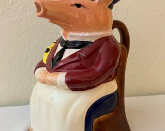 Vintage Taste Setter Sigma Pitcher Japan Ceramic Sitting Chef Pig 
