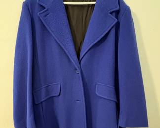 Herman Kay Petite cobalt blue wool coat.