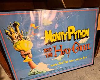 framed poster for the classic British comedy film, Monty Python and the Holy Grail