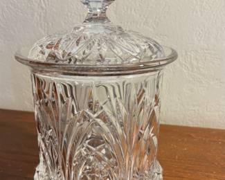 Royal Limited Crystal Hand Cut Heavy Weight Biscuit Barrel With Lid