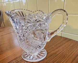 Vintage Hofbauer Byrdes Collection crystal pitcher. 