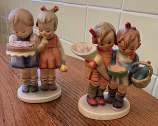 Goebel Hummel figurine titled "Going to Grandma's" And M.I. Hummel Happy Birthday No Box Figurine