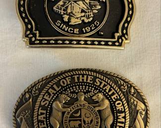 TONY LAMA Missouri state seal SOLID BRASS Belt Buckle and  Vintage Grand Ole Opry Belt Buckle 