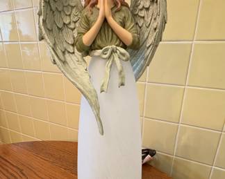 Napco Tall Light Up Frosted Glass
Stone Angel Lamp