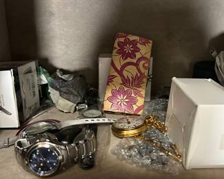 Men’s watches and jewelry.