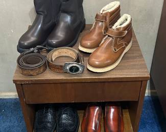 Men’s shoes, hats and belts. 