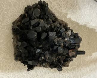 Large Smoky Quartz Crystal Cluster. 