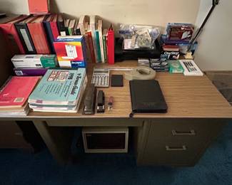 Vintage, retro metal desk.