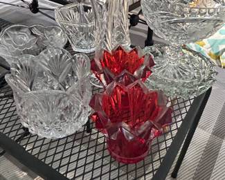 High end leaded glass makes  impressive serving bowls or candy dishes for holiday guests