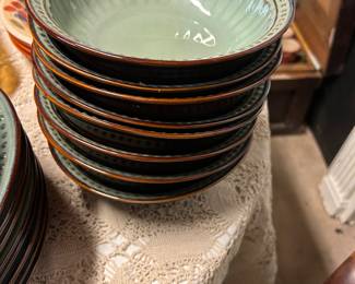 Service for eight , plates and bowls