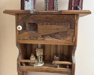 Bathroom rack carved covered bridge