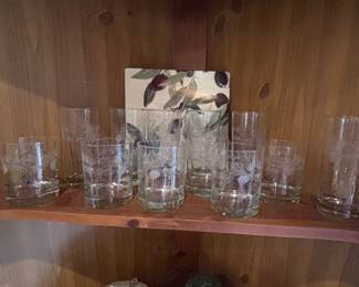 Etched glassware