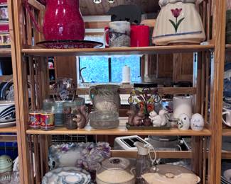 Dishes some antique, bric a brac