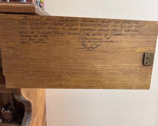 Writing on cabinet