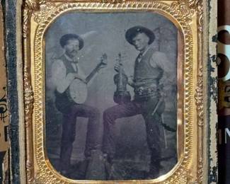Daguerreotype of Two Banjo Players