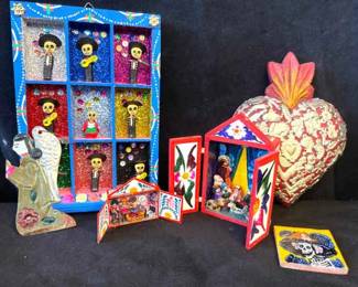 Milargro Heart, Mexico Kitschy Day of the Dead Art, More