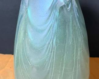 Artist Signed Iridescent Art Glass Vase