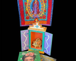 Frida Kahlo Books Mexican Motif Decor 