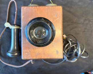 Antique American Bell Co. Wood Wall Telephone Converted
