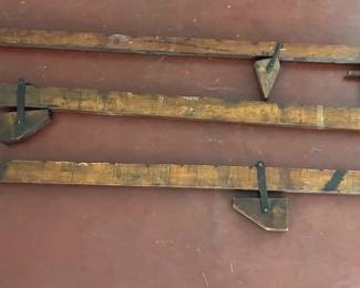 3 Large Wooden Bar Clamps