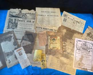 Early 19th Century Medicine Labels, Instruction Advertising