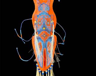 Seed Bead Flying Fetish Adorned With Horse Hair