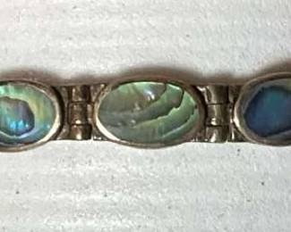 Sterling Mother of Pearl Link Bracelet 