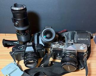 Untested Camera Equipment Cannon, Pentax  Konica