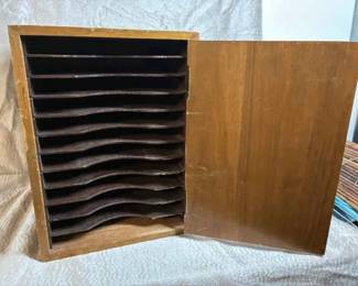 Vintage Wood Sheet Music Cabinet